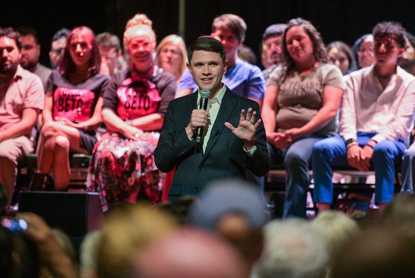 Texas Rep. James Talarico speaks during a town hall at Stable Hall in San Antonio, Texas on June 27, 2025.
